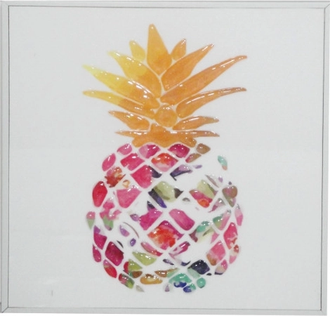 Framed Pineapple Print 20 × 20 cm