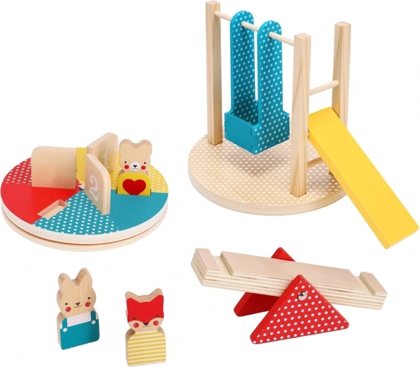 Petit Collage Wooden Playground Set with Animals