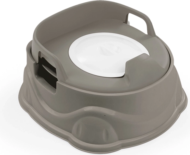 Children's 3-in-1 potty with toilet seat and step stool, gray