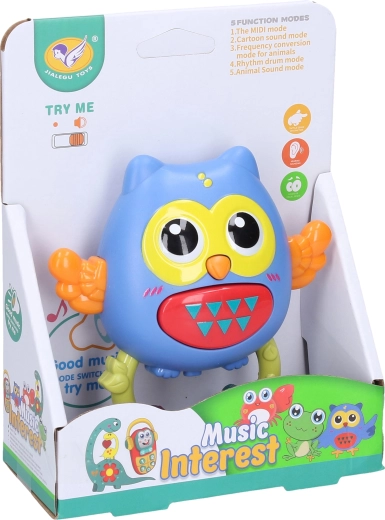 Owl rattle with light and sound effects 11 cm - 1 piece
