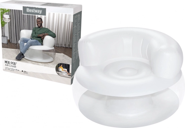 Надуваемо кресло Бяло 112 x 112 x 70 см Bestway