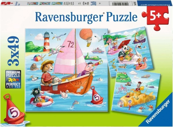 Ravensburger puzzle Animals and Watercrafts 3x49 pieces