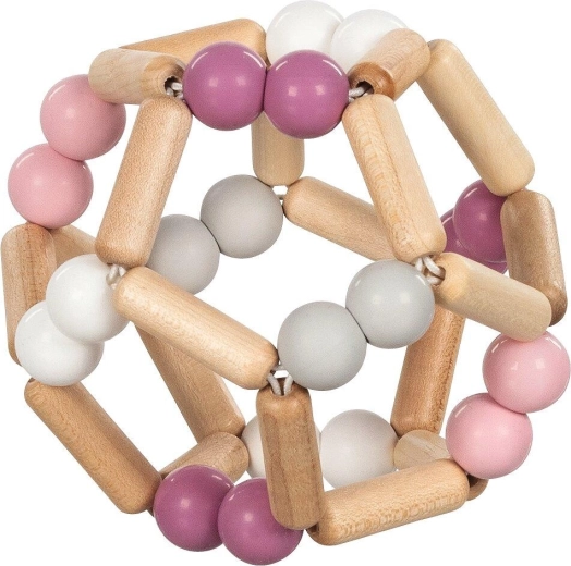 Goki baby sensory ring with elastic ball, pink - 1 piece