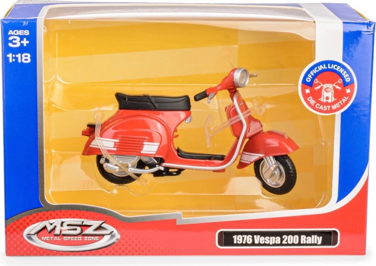 Модел на скутер Vespa 200 Rally 1:18 червен (1976)