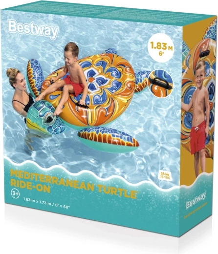 Bestway надуваема плувна костенурка Majolika 183 × 173 см с дръжки