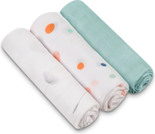 Lionelo bamboo muslin cloths 3 pcs Dot