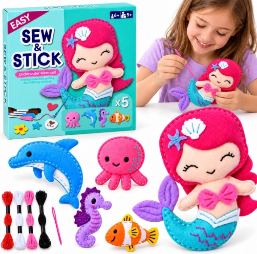 Creative Sewing and Gluing Felt Craft Kit – Underwater World