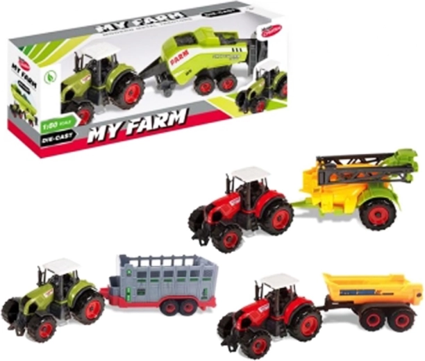 Metal tractor with trailer and friction drive
