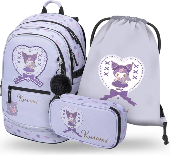 Baagl училищен комплект 3 части Core Kuromi Sweet One (раница, несесер, торбичка) GRS