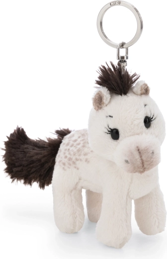 Nici keychain Pony Mony white 10 cm – sustainable plush keyring