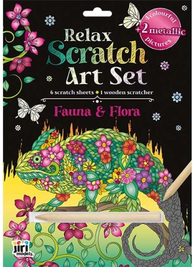 Relaxing Scratch Art Set Fauna & Flora
