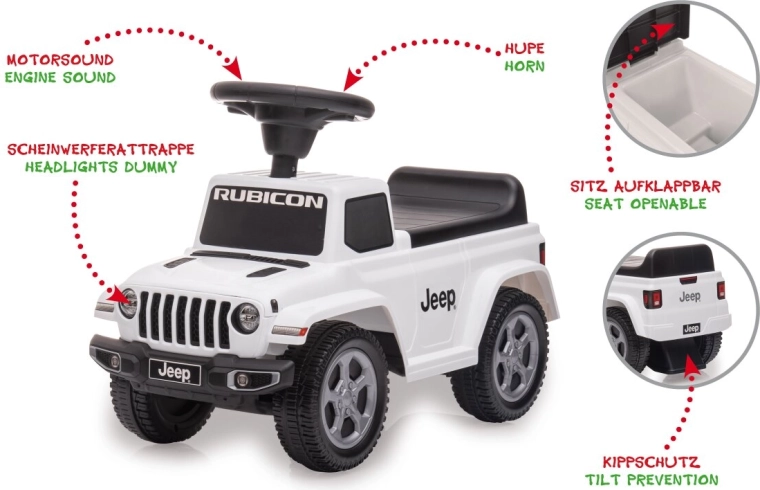 Детско бутанче Jeep Gladiator, бяло