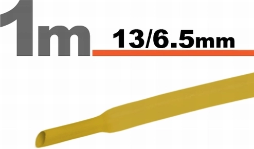 Жълта термосвиваема тръбичка 13/6,5 mm