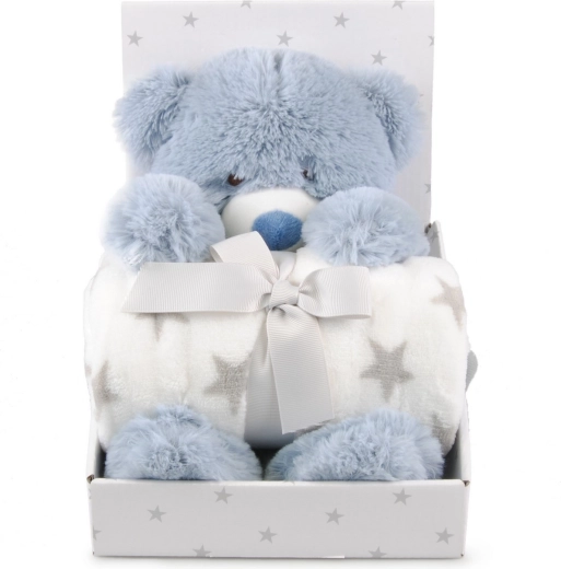 Carlo Baby поларено одеяло с меченце Teddy blue - 1 брой