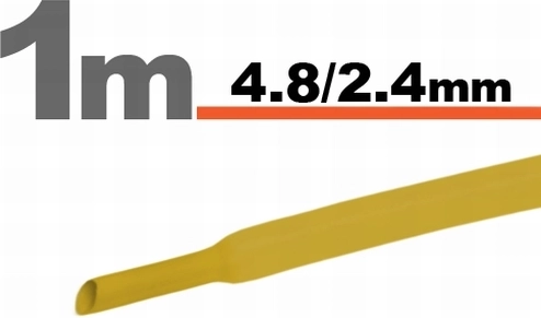 Жълта термосвиваема тръбичка 4,8/2,4 mm