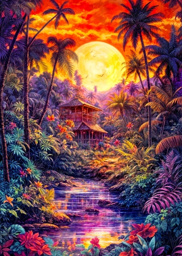Enjoy Puzzle Twilight in the Jungle 1000 Pieces