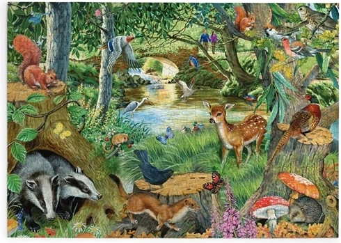 HOP Puzzle Forest Animals by the River, 500 Large Pieces