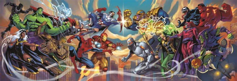 Панорамeн пъзел Marvel: Герои срещу злодеи – 1000 части