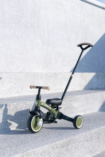 Parent handle with steering function and height adjustment
