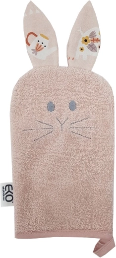 Еко памучна кърпичка с ушички Bunny rose pink 20 × 15 см