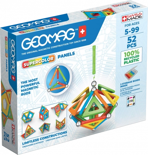 Магнитен конструктор Geomag Supercolor Recycled – 52 части