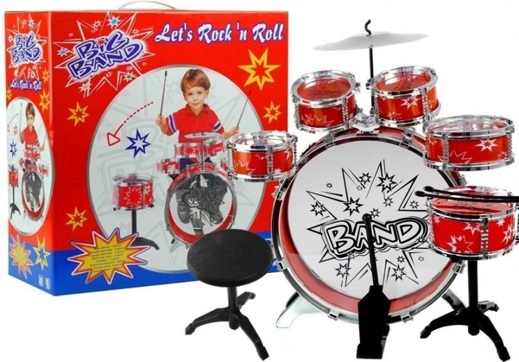 Kids drum set 6 drums with cymbal and pedal