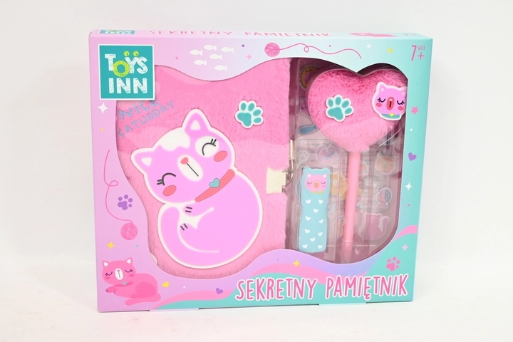 Stnux plush diary pink cat with pen - 1 piece