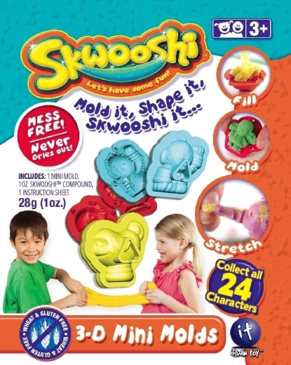 Skwooshi collectible bags with modeling compound and 3D mini mold