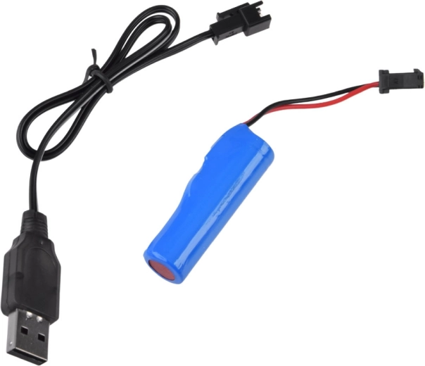 Зареждаща батерия и USB кабел в комплекта