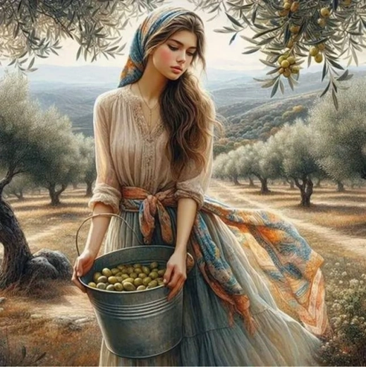 Диамантено рисуване Момиче с реколта 30 × 40 см