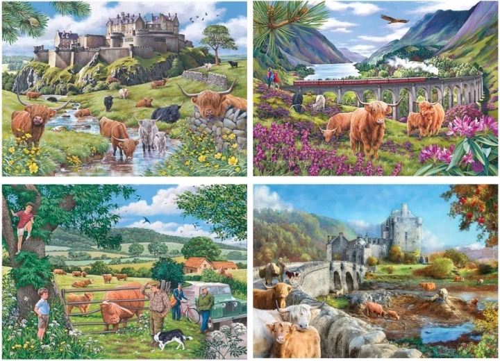 Puzzle Scottish Highlands Adventures 4 × 500 pieces