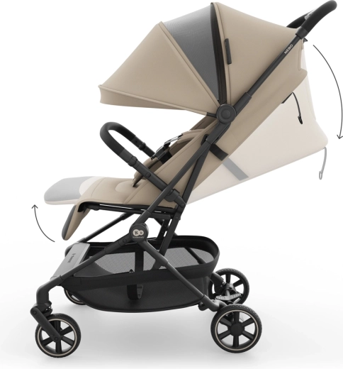 Comfort on the go: flat recline and protective canopy