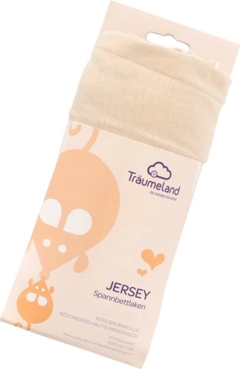 Träumeland beige jersey fitted sheet 40 × 90 cm