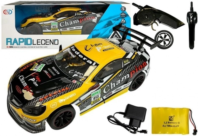 Remote-controlled sports car 2.4 GHz – Yellow