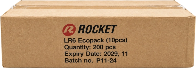 Алкални батерии Rocket AA (LR06) 1,5 V – опаковка 200 бр. (20×10)