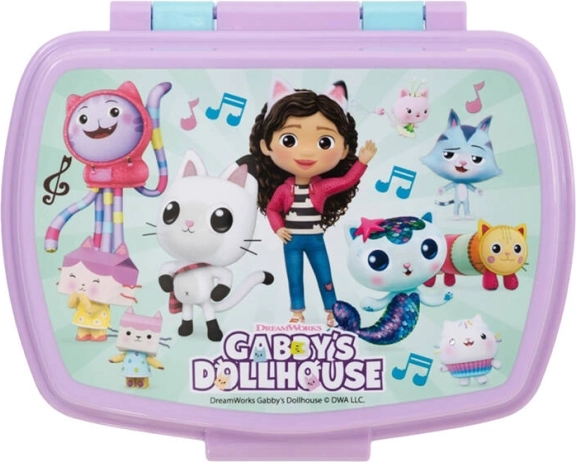 Детска кутия за храна Gabby's Dollhouse 750 мл розово‑синя