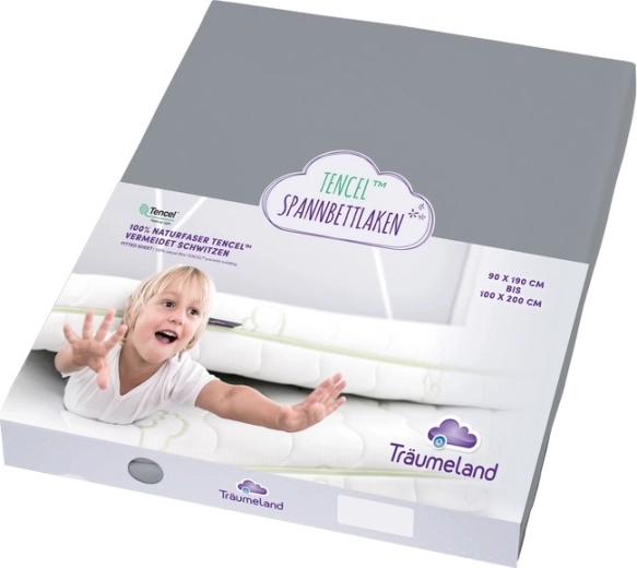 Träumeland fitted sheet for junior bed Tencel 90 × 200 cm, anthracite