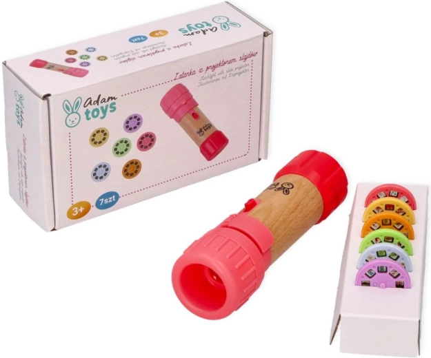 Adam Toys розов детски фенер с проектор