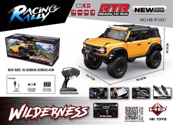 Wilderness 1:10 Remote Control Car Yellow