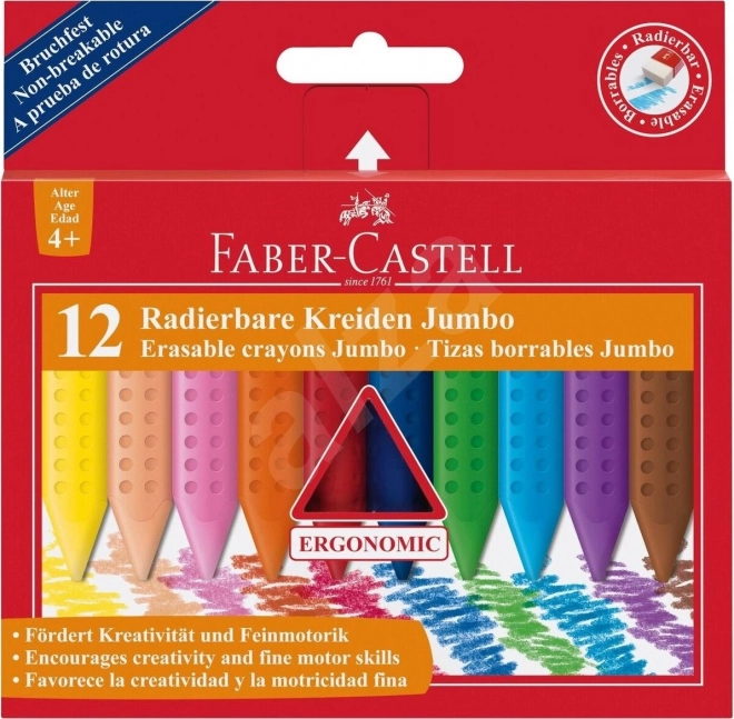 Пластмасови пастели Faber-Castell Colour Grip Jumbo 12 бр.