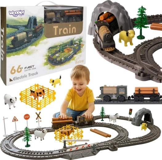 WOOPIE Electric Train Set Retro Farm XL, 66 Pieces