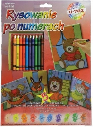 Classic coloring book – color by numbers with crayons - 1 piece