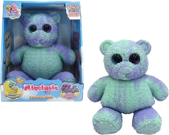 EPEE Mięciusie soft plush teddy bear, mint-purple, 28 cm