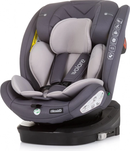 Автоседалка CHIPOLINO Volare i-Size 40–150 cm, Isofix, въртяща се на 360°, Granite