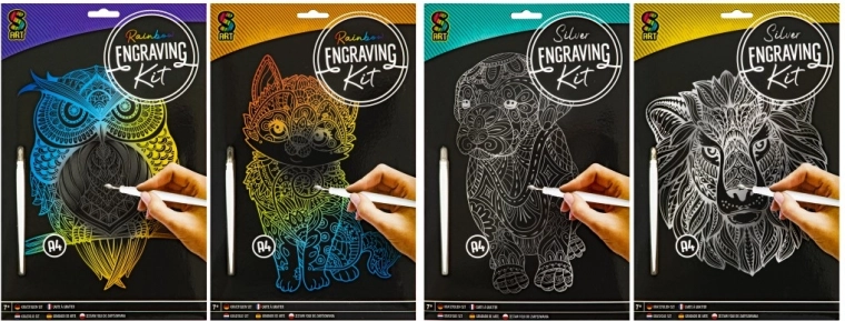 GRAFIX дъгово скреч изображение котка