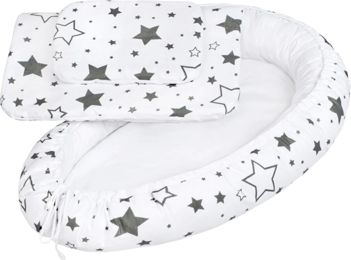 Luxury baby nest with duvet for newborns New Baby grey stars