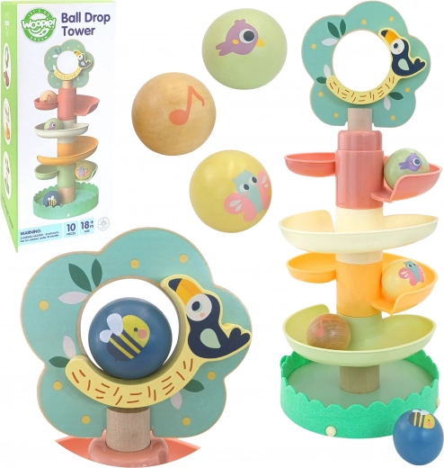 Дървено спираловидно топчелинo WOOPIE GREEN – 6 части