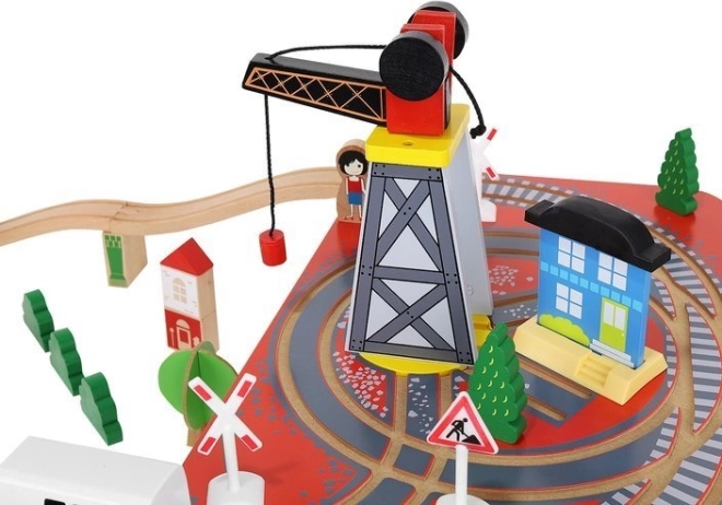 Transfer station with crane for interactive play