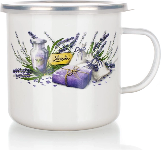 Емайлирана чаша с капак Lavender 0,7 л