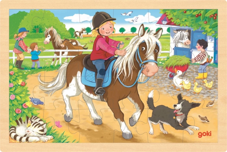 Wooden Puzzle Farm with Ponies Goki